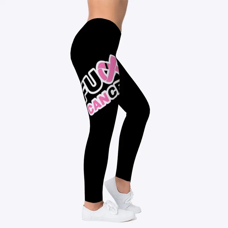 F*CK CANCER BLk Leggings